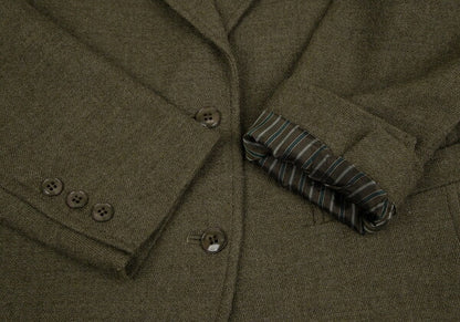 KENZO Wool Cotton 2-Button Jacket Khaki Size M