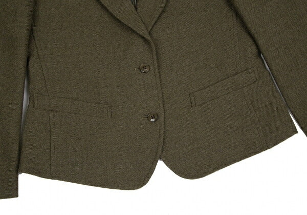 KENZO Wool Cotton 2-Button Jacket Khaki Size M