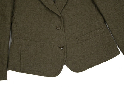 KENZO Wool Cotton 2-Button Jacket Khaki Size M