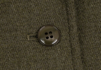 KENZO Wool Cotton 2-Button Jacket Khaki Size M