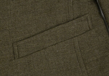 KENZO Wool Cotton 2-Button Jacket Khaki Size M