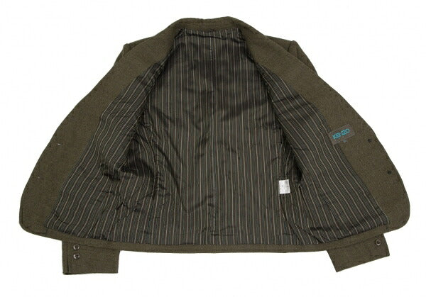 KENZO Wool Cotton 2-Button Jacket Khaki Size M