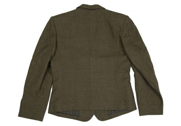 KENZO Wool Cotton 2-Button Jacket Khaki Size M