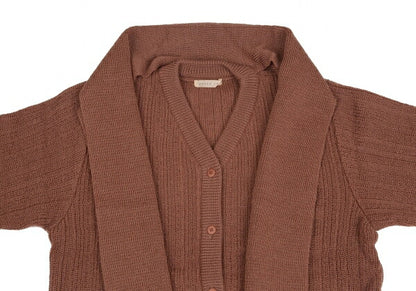 JURGEN LEHL Stole Trim Knit Cardigan Apricot Size M