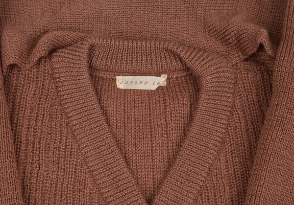 JURGEN LEHL Stole Trim Knit Cardigan Apricot Size M