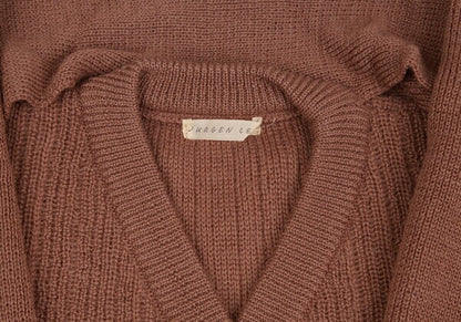 JURGEN LEHL Stole Trim Knit Cardigan Apricot Size M