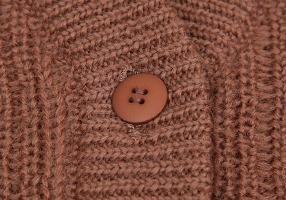 JURGEN LEHL Stole Trim Knit Cardigan Apricot Size M