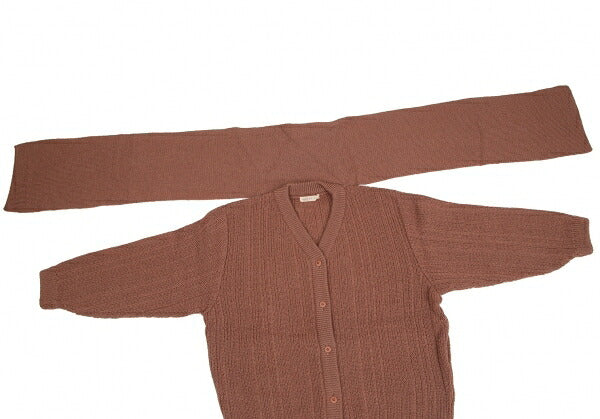 JURGEN LEHL Stole Trim Knit Cardigan Apricot Size M