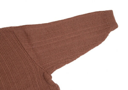JURGEN LEHL Stole Trim Knit Cardigan Apricot Size M