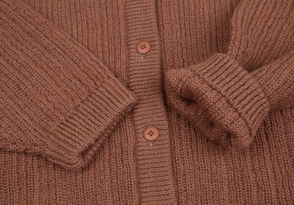 JURGEN LEHL Stole Trim Knit Cardigan Apricot Size M