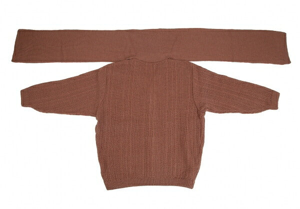 JURGEN LEHL Stole Trim Knit Cardigan Apricot Size M