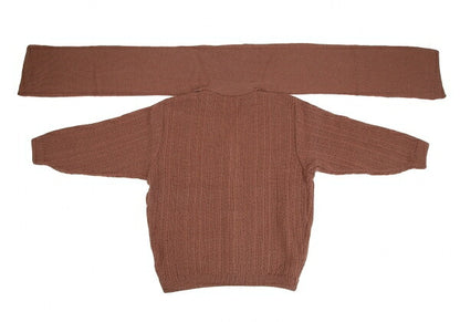 JURGEN LEHL Stole Trim Knit Cardigan Apricot Size M