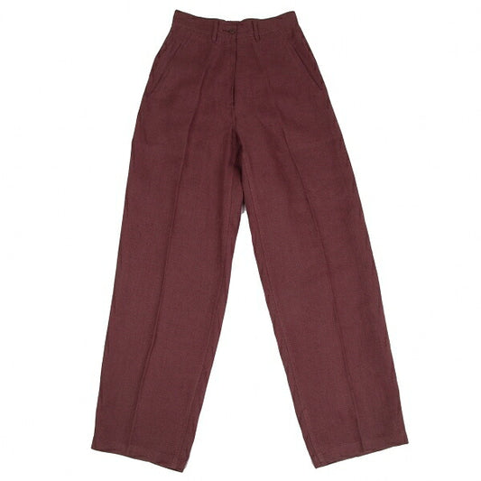 PRADA Linen Straight Pants Bordeaux Size 38