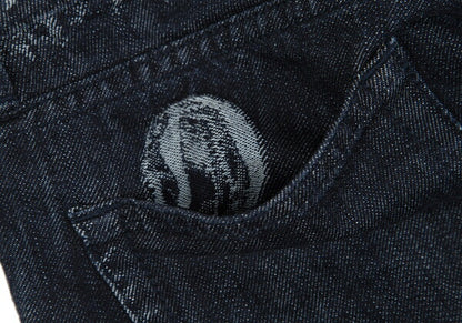 ISSEY MIYAKE A-POC Side Woven Jeans Navy