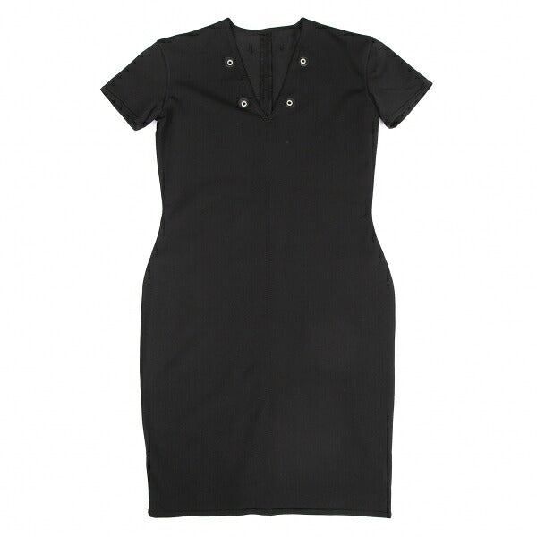 Jean Paul GAULTIER Stretch Short Sleeve Tunic Black Blouse Size 9