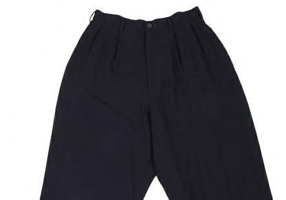 Y's Wool Straight Pants Navy Size M