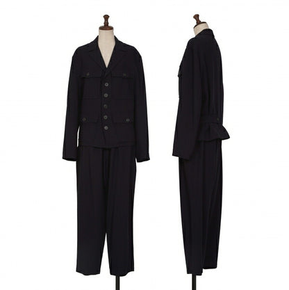 Y's Wool Straight Pants Navy Size M