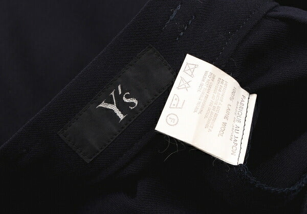 Y's Wool Straight Pants Navy Size M