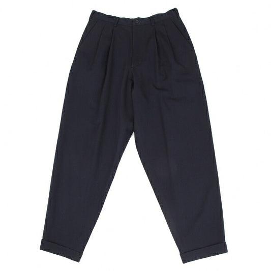 Y's Wool Gabardine Pleated Pants Blue Size M