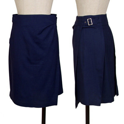 ISSEY MIYAKE Wool Wrap A-line Skirt Navy Size M