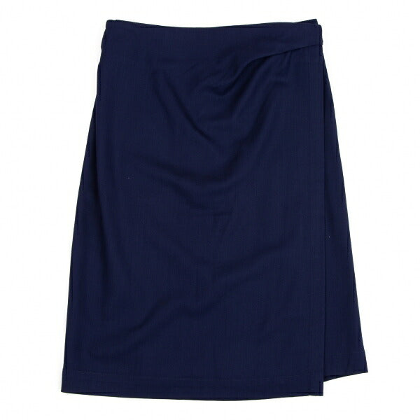 ISSEY MIYAKE Wool Wrap A-line Skirt Navy Size M