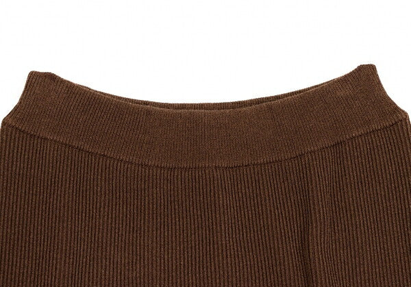 ISSEY MIYAKE Cotton Rib Knit Skirt Brown Size M