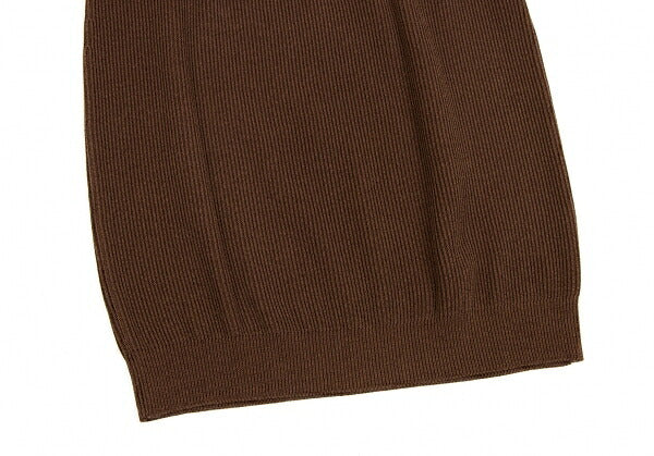 ISSEY MIYAKE Cotton Rib Knit Skirt Brown Size M