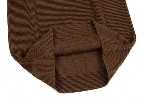 ISSEY MIYAKE Cotton Rib Knit Skirt Brown Size M