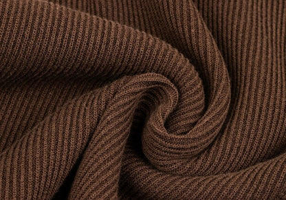 ISSEY MIYAKE Cotton Rib Knit Skirt Brown Size M