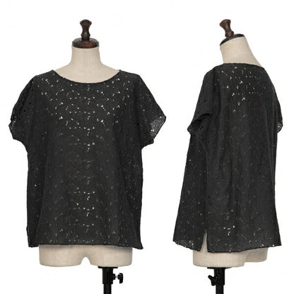 JURGEN LEHL Silk Cotton Floral Blouse Black Size M