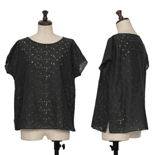 JURGEN LEHL Silk Cotton Floral Blouse Black Size M