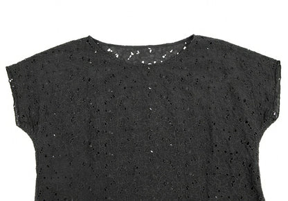 JURGEN LEHL Silk Cotton Floral Blouse Black Size M