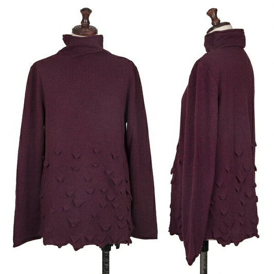 ISSEY MIYAKE HaaT Wool 3D Triangle Knit Sweater Red Size 2