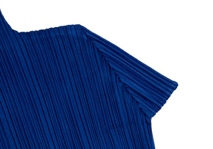 PLEATS PLEASE Animal Print High Neck T-Shirt Blue Size 3