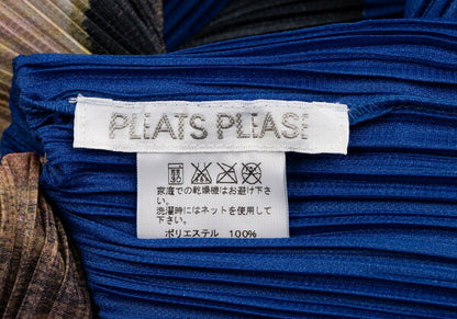 PLEATS PLEASE Animal Print High Neck T-Shirt Blue Size 3
