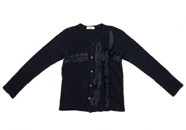 COMME des GARCONS Garment Dyed Frill Cardigan Navy Size S