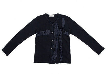COMME des GARCONS Garment Dyed Frill Cardigan Navy Size S