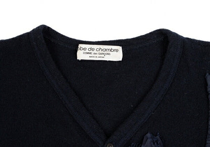 COMME des GARCONS Garment Dyed Frill Cardigan Navy Size S