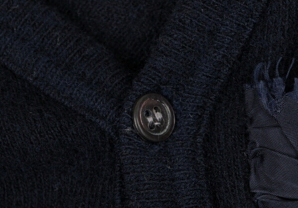 COMME des GARCONS Garment Dyed Frill Cardigan Navy Size S