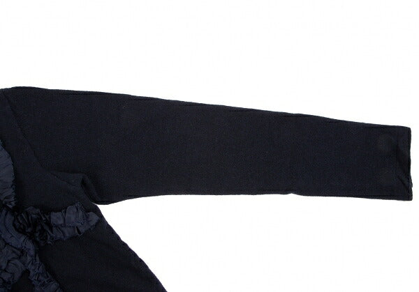 COMME des GARCONS Garment Dyed Frill Cardigan Navy Size S