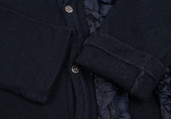 COMME des GARCONS Garment Dyed Frill Cardigan Navy Size S