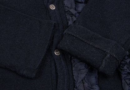 COMME des GARCONS Garment Dyed Frill Cardigan Navy Size S