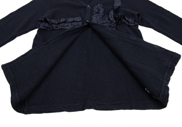 COMME des GARCONS Garment Dyed Frill Cardigan Navy Size S