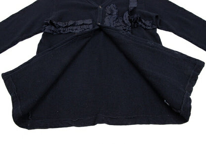 COMME des GARCONS Garment Dyed Frill Cardigan Navy Size S