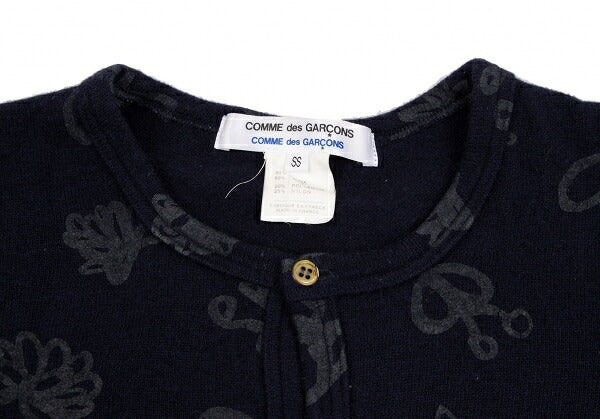 CCOMME des GARCONS All-Over Print Knit Cardigan Blue Size SS