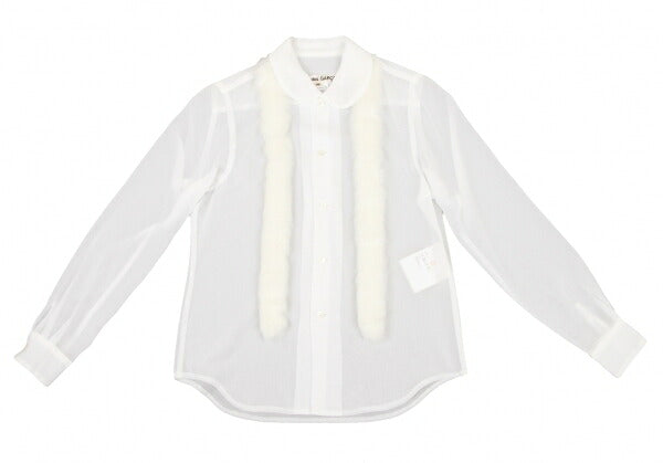 COMME des GARCONS Sheer Fur Trim Shirt White Size XS