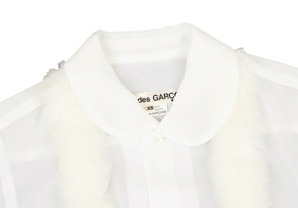 COMME des GARCONS Sheer Fur Trim Shirt White Size XS