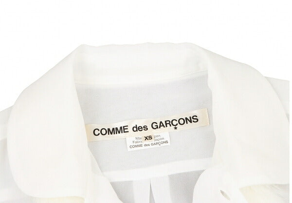 COMME des GARCONS Sheer Fur Trim Shirt White Size XS