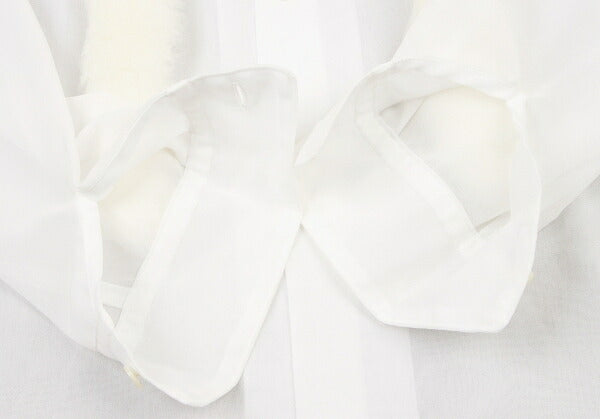 COMME des GARCONS Sheer Fur Trim Shirt White Size XS