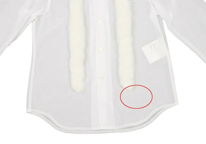 COMME des GARCONS Sheer Fur Trim Shirt White Size XS